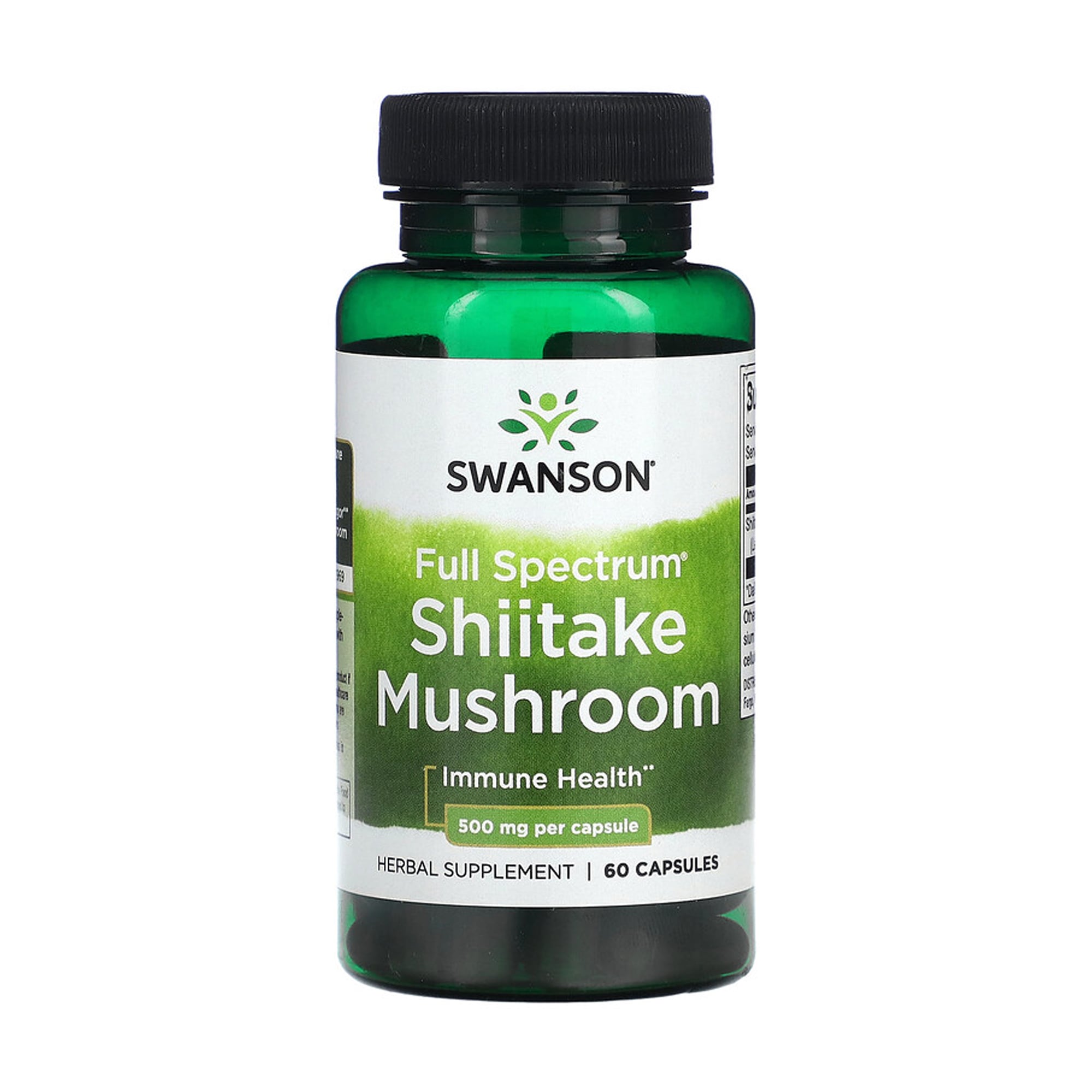 Гриб Шиїтаке Swanson Full Spectrum Shiitake Mushroom 500 мг, 60 капсул